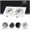 Dimmable Angle Rotatable LED Ceiling Spot Light 7W 12W 15W Round/Square LED Recessed Downlight With AC 85-265V LED Driver