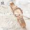 SHENGKEG New Designs Lady Square Watch K0170L-1Women Stainless Steel Mesh Watch Charming Rhinestone Watch