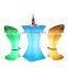 Mobile Bsr Stool Color Changing Bar Tables Modern LED Furniture Illuminated LED Bar Table and Chair Lighting Furniture