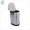 Eco-friendly mute indoor silver stainless steel trash can /garbage bin with foot pedal dustbin