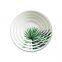 Vintage Creative Green Leaf Pattern Ceramic Wedding Decor Charger Plate For Restaurant