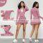 Side Pockets Long Zip Up Sleeve Sports Jackets Causal Women Gym Tight Custom Crop Tops 75nylon 25spandex