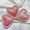Hot Sale Red Cheeks with Glossy Powder OEM love Heart Face Blusher Palette with High Lighter High Quality
