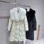 New fox fur collar white goose down down jacket for women, slim and youthful, medium to long fur jacket for women