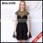 Factory price new arrival ladies diamond black 100% handmade ladies mini skirt long style dresses