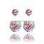 New Design Fashion Style Beautiful Stud Earrings For Lady Double Crystal Stud Earring