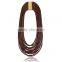 Wholesale Fashion Gold Metal Button Jewelry Layered Cord Statement Necklace