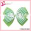 100% Handmade clover ribbon bow hair clip for girls green hair accessories (SYC-0036)