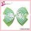 100% Handmade clover ribbon bow hair clip for girls green hair accessories (SYC-0036)