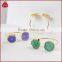 Adjustable Gold Plated Solar Quartz Sun Flower Druzy Jewelry Bangle