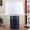 Blue and white ceramic chinese porcelain table lamp for bedroom