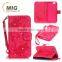 Fashion designed Diamond butterfly wallet leather stand case cover with strap, leather case with inside TPU for iphone 6s/6 plus