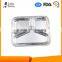 Three compartment Disposable Aluminum Foil Trays with Lids