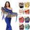 2016 3 Rows Belly Dance Hip Scarves Belly Dancing Waist Chain Hip Scarf Belts 8 Colors with 328 Coins