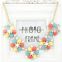 2015 fashion jewelry Elegant Flower Crystal Statement In Necklace