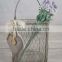 decorative glass flower planters with wire mesh basket