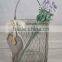 Decorative Glass Flower Planters With Wire Mesh Basket