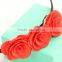 Fashional custom red flowers hair ornaments for promotion