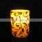 paraffin wax battery operated decal pattern flameless decorated led candle