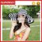 K-113 Stripe Wide Large Brim Sun Hat Summer Beach Women Ladies Floppy Bohemia Straw Hat