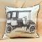 Modern Style Customize Black and Whrite Sketch Printed Linen Cushion Cover