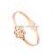 High quality small order shinny polish vacuum rose gold stainless steel open bangle
