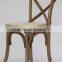 Used French style stacking wood cross back chair for restaurant chair