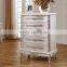 Neo-classical European Style Solid Wood Carved Wedding Bedroom Set Bed Bedside Table Wardrobe Dressing Table Bench Commode