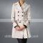 2014 Top Quality 100% cotton beige korean style fashion women coat