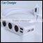 3 Cigarette Splitter Travel Charger Adapter With Micro 4 Usb Cable