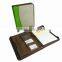 monogrammed leather portfolio with calculater