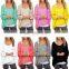 Ladies blouses Long Sleeve Casual Pullover Batwing Pullover Top