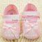 pink girls bow thin sole canvas ballet shoe with bow