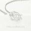 Dolphin Shape Mother And Child Sterling Silver Crystal Charm Pendant