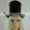 Leather black tall hat magic top hat halloween party prop