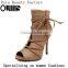 2016 Elegant Peep Toe Fashion Half Boots High Heel Lace-up Peep Toe Ankle Boots for Carton Fair PE4232
