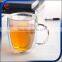 Heat resistant glass double deck glass 350 ml/Sanzo Custom Glassware Manufacturer borosilicate hand made double wall glass with