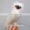 owl plush toy with bright eyes feathered owl decoration