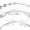galvanzied crossed razor wire/concertina coils