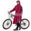 QIAN Thicken Single-person Raincoat Rainwear With Long Sleeve Big Transparent Brim Polyester Poncho for Cycling 3 Colors