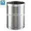 Stainless steel trash bin for hotel guest room