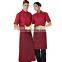 Summer Design Red Color Hotel /Restaurant Uniforms For Waiters Waitress