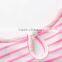 High quality Summer soft baby top Ruffle bottom cut design baby clothes Knit cotton striped girl top