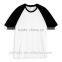 High quality plain custom raglan sleeve t-shirt