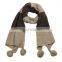2015 ladies' fashion winter warm knit check scarf with pompom