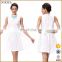 glass fiber fabric sleeveless white skirt two piece clothing