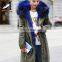 2016 Fashion Chinese Military Great Coat / Hot Sale Parka with Big Raccoon Fur Trim Hood