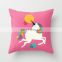 Blue Color Cartoon Unicorn Pillow Case Cover 18'' X 18'' Home Decoration Throw Sofa Chair 3D Printed Cotton Linen Cushion Cover