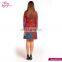 Polyester Fiber Woman One-Piece Latest Design Full Red Dress