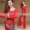 T-5140 Indian shiny finition long sleeve adult belly dance costume suit
